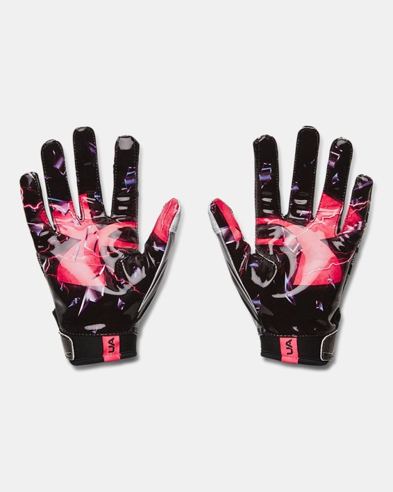 Youth UA F8 Football Gloves, Black, pdpMainDesktop image number 1